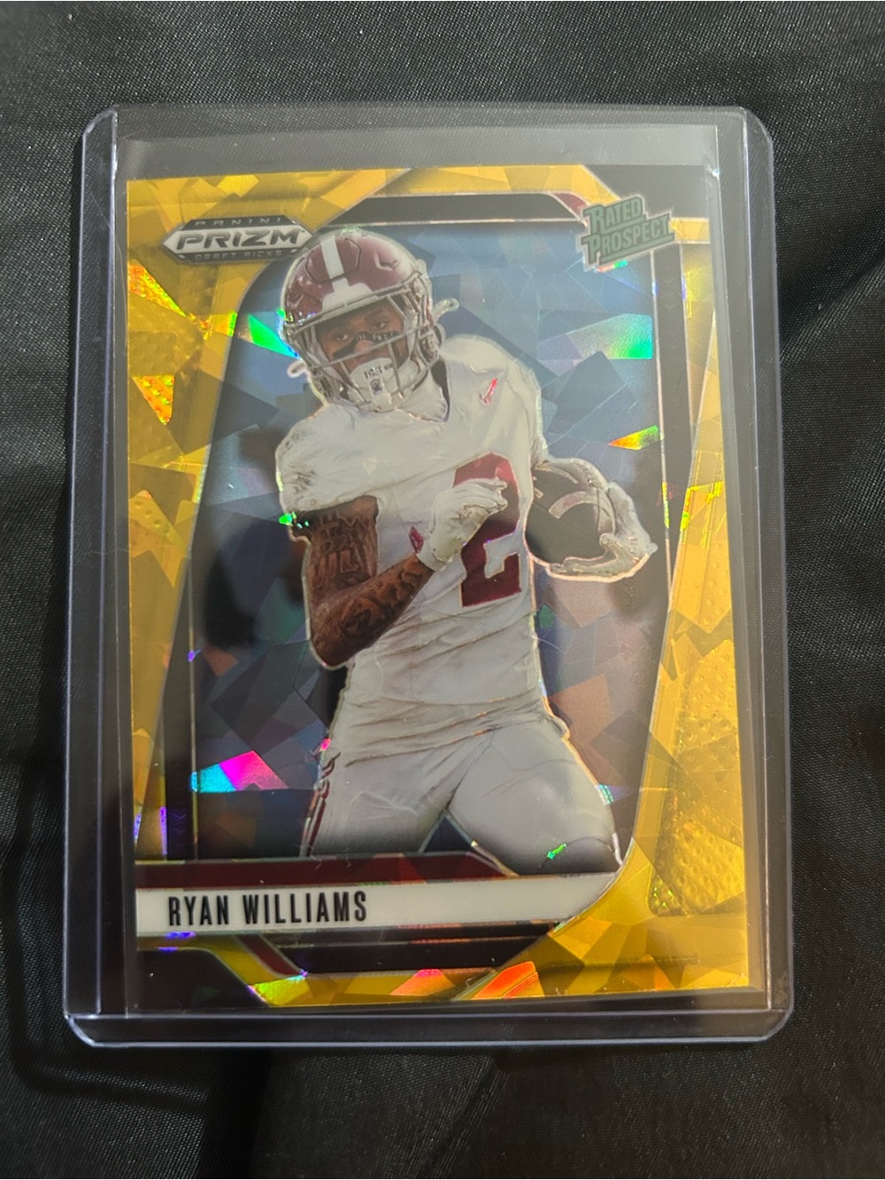 Panini Gold Prizm Football Card - Gold, White, Red